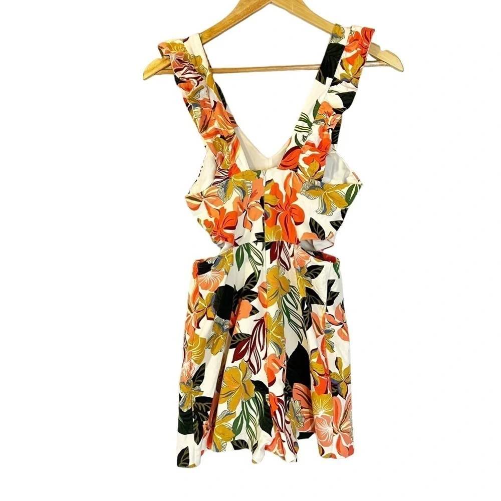 Zara Spain Floral Romper With Cut Outs‎